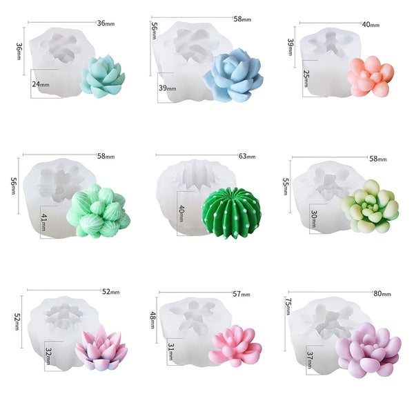 3D Art Succulent Plants DIY Silicone Epoxy Mold