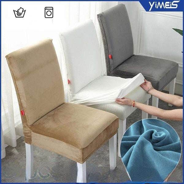 1-2-4-6 Pcs Velvet Chair Protector Stretch Chair Cover Antifouling Home Hotel Dining Wedding Seat Cover Home Decoration Chair Protector