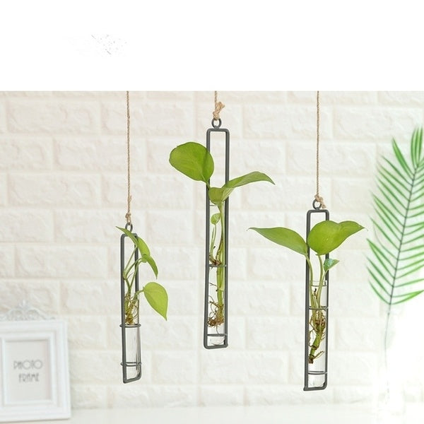 1 PC Long Vase En Verre Suspendu Hydroponique Vases En Verre De Mode Décoration De La Maison Ornements Plantes Fleur Vase JL 216