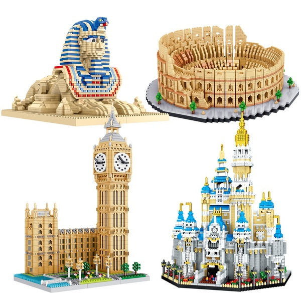 World Architecture Famous Building Blocks DIY 3D Puzzles Toys Diamond Blocks Educational Toys 20 Sets