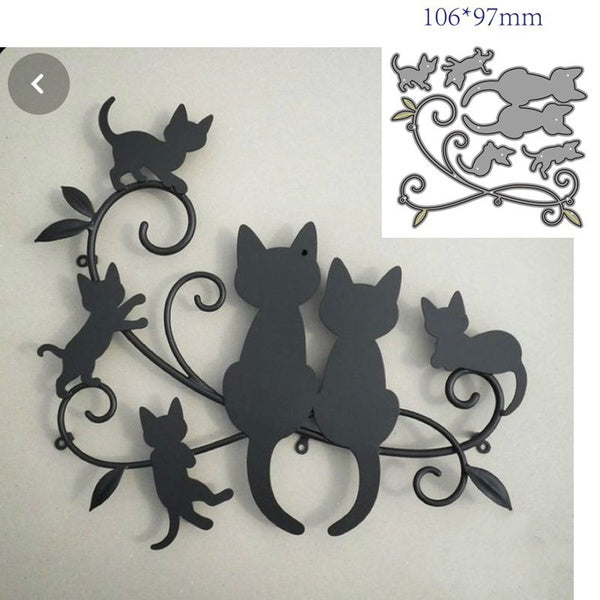 Animal chat métal coupe matrices coupe moule décoration Scrapbooking papier artisanat couteau moule lame poinçon pochoirs