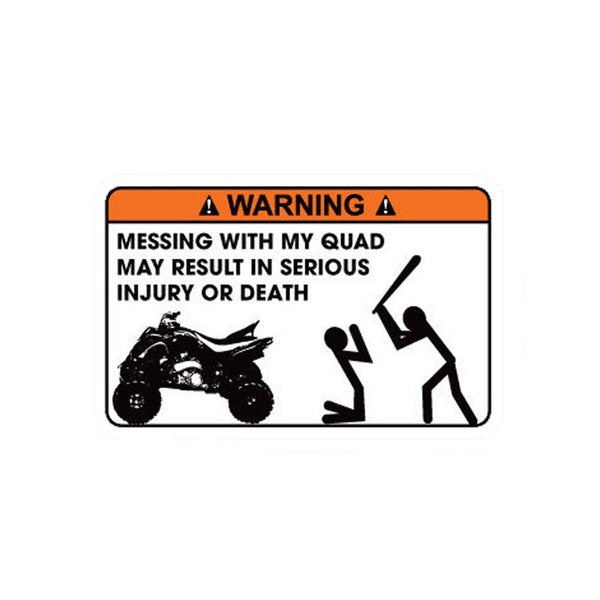 12.2CM*8CM Funny MISSING WITH MY QUAD MAY RESULT IN SERIOUS INJURY OR DEATH Decal Car Sticker 12-0155