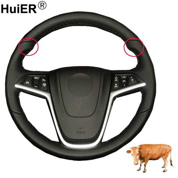 Hand Sewing Car Steering Wheel Cover Cow Leather For Opel Mokka Insignia Astra (J) Meriva (B) Ampera Cascada Zafira Tourer
