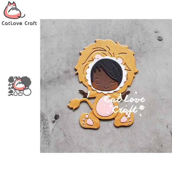 Catlove Lion bébé Animal métal matrices de découpe Scrapbooking moule pochoir découpes carte faisant bricolage artisanat gaufrage nouveaux matrices p