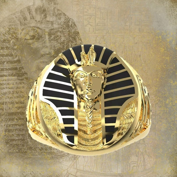 New 316L Stainless Steel Cross Ring Men's Gold Ring Vintage Ancient Egypt Pharaoh Horuspunk Jewellery Party