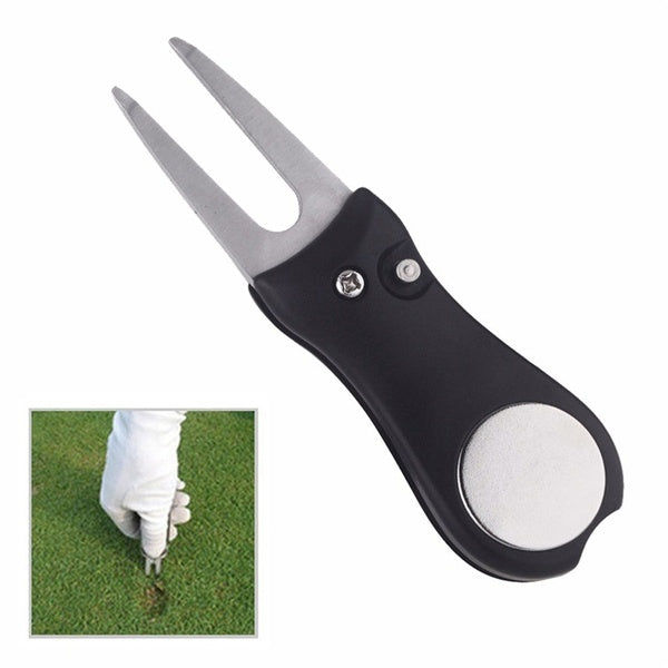 Outils de réparation de golf pliables Marque de pas légère portable Floding Green Divot Repair Switchblade Tool Golf Ball Marker Kit de golfeur