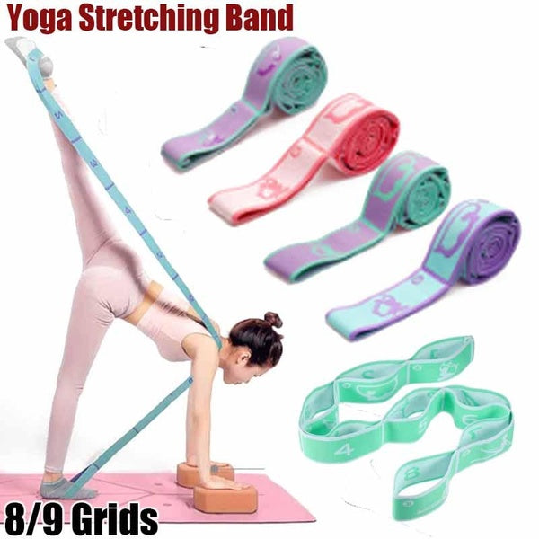 8-9 grilles haute élasticité danse Yoga ceinture d'étirement auxiliaire ceinture de Yoga élastique bande de résistance de Yoga pour débutant