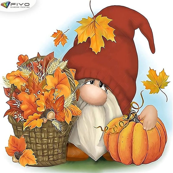 FIYO Fall Dwarf DIY 5D Diamond Painting Full Drill with Number Kits Home and Kitchen Fashion Mosaic Diamond Painting Canvas Wall Decoration Gift Craf