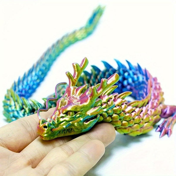3D Printed Dragon Gem Crystal Dragon Fidget Toy Rotatable Articulated Dragon Decor Ideal Gift for Kids Adults