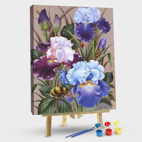 Purple flower FIYO Diy Paint by Numbers Kits for Adults and Kids Beginner on Canvas Fashion Oil Painting Wall Art for Gift( No Frame )