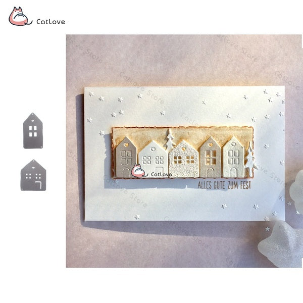 2 PCS - Lot maison matrices de découpe en métal pochoirs pour bricolage Scrapbooking carte de papier artisanat décoratif gaufrage découpes nouveau 20