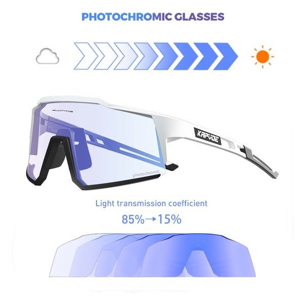 Photochromic Cycling Glasses Transition Lens Bicycle Sunglasses Road Sport Driving Mountain Bike Eyewear UV400 Goggles Women Men