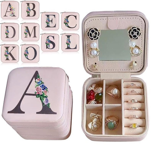 Travel Jewelry Case Jewelry Box with Mirror-Small Jewelry Box Organizer Holder Ring Earrings Box Travel Essentials for Women, Birthday Gifts for Wome