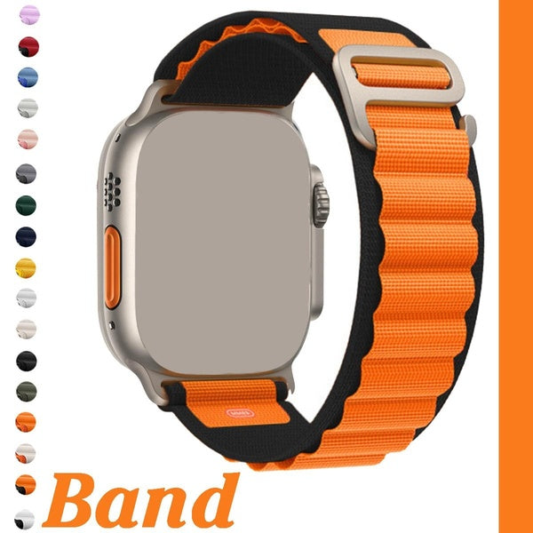 Nylon Band for Smart Watch Ultra 2-Ultra 49mm 10 46mm 9 8 7 45mm 41mm 44mm 40mm for Smartwatch Series SE 6 3 5 4 2 1 42mm 38mm, Soft Sport Outdools B