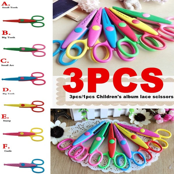 3 pièces - 1 pièces nouveau 6 conception décorative vague dentelle bord artisanat école ciseaux bricolage pour Scrapbook à la main enfants illustrati