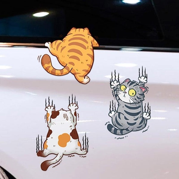 Funny Adorable Cat Car Sticker Personalized Animal Styling Stickers Scratches Car Decal Decor Accessories