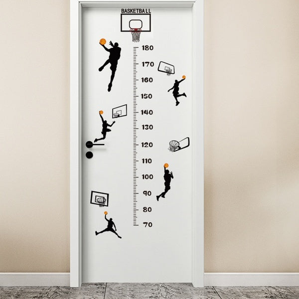 DIY Basketball Height Measurement Wall Stickers Kids's Living Room-Study PVC Wall Decals-Adhesive Wallpapers Wallstickers for Kids
