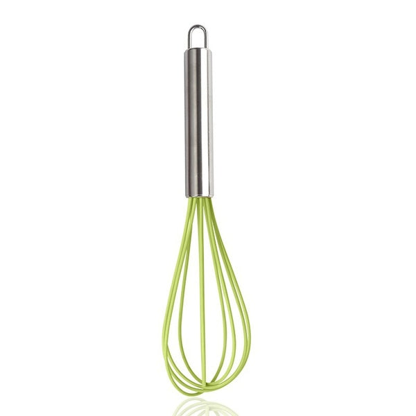 Silicone Whisk, Stainless Steel Handle Egg Beater Kitchen Utensils for Blending, Whisking, Beating and Stirring