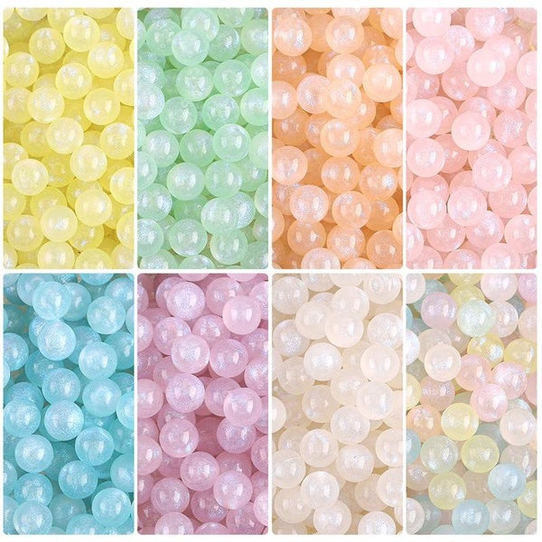 6mm 8mm 10mm Acrylic Spacer Beads Mermaid Round Shape Beads For Jewelry Making DIY Charms Accessories