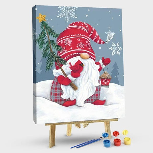 Snowy Gnome FIYO Diy Paint by Numbers Kits for Adults and Kids Beginner on Canvas Fashion Oil Painting Wall Art for Gift( No Frame )