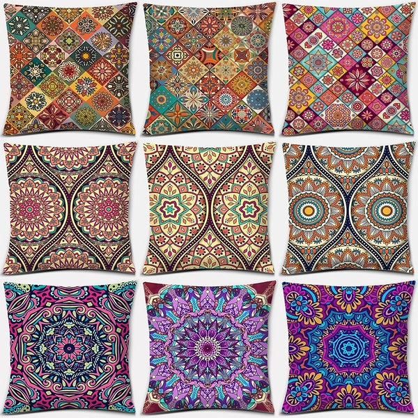 Mandala series pattern pillowcase, square pillowcase, home office decoration (45cm * 45cm)