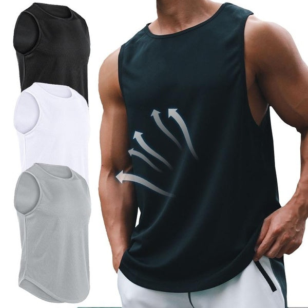 Hommes sans manches Muscle musculation débardeur été maille respirant évacuation de l'humidité anti-transpiration Fitness entraînement gilet