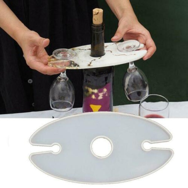 Silicone Wine Rack Resin Mold Glass Tray Epoxy Resin Mould Making Bottle Cup Holder Craft Tool