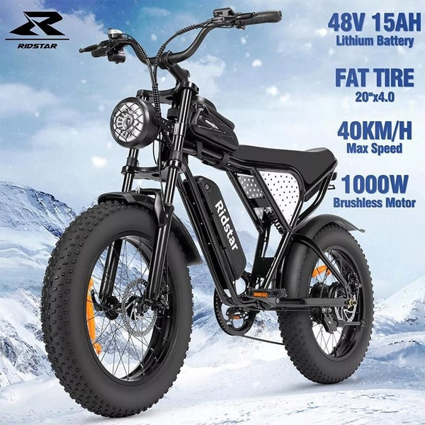 New Original Ridstar Q20MINI 1000W 48V 15Ah Removable Battery 20" Fat Tire Dirt Electric Bike