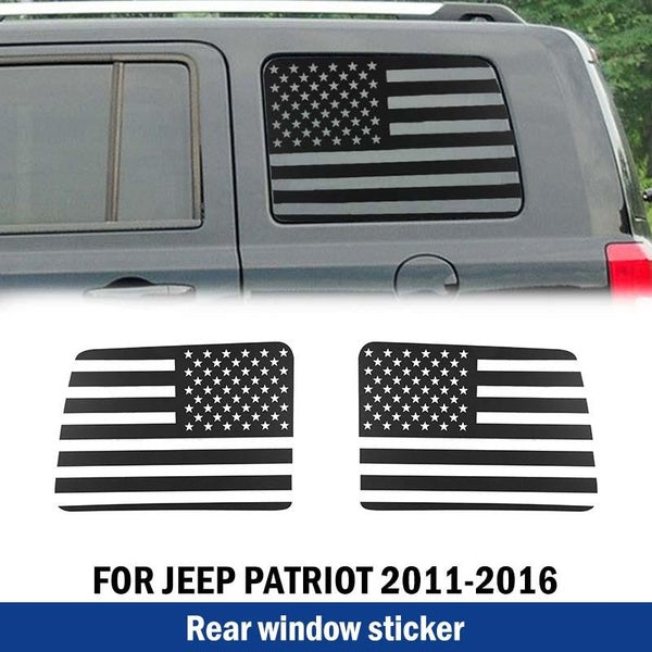 Black Exterior Rear Side Window Decor Sticker Window Glass Protector Decals for Jeep Patriot 2011-2016