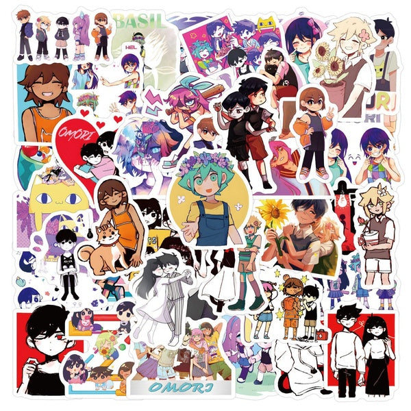 120PCS Omori Doodle Stickers Cartoon Sunny Creative Stickers Guitar Laptop Luggage Mug DIY Vinyl Waterproof Stickers