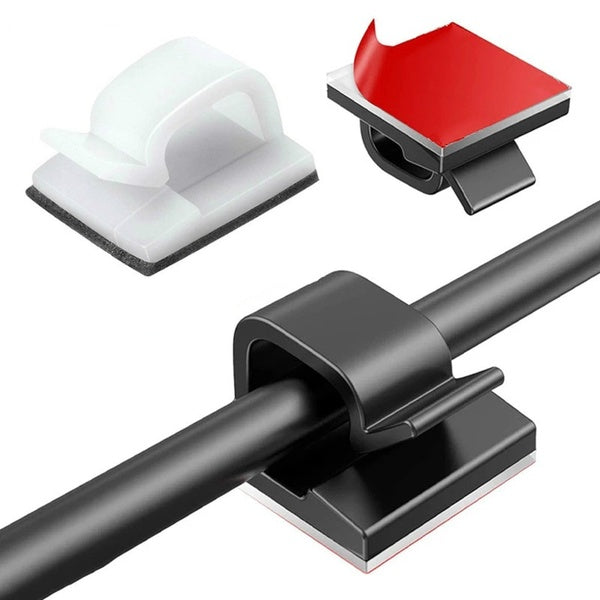 20 Pcs Self-adhesive Wire Tie Cable Clamp Clips Holder for Car Dash Camera GPS Headphone Table Desk Storage