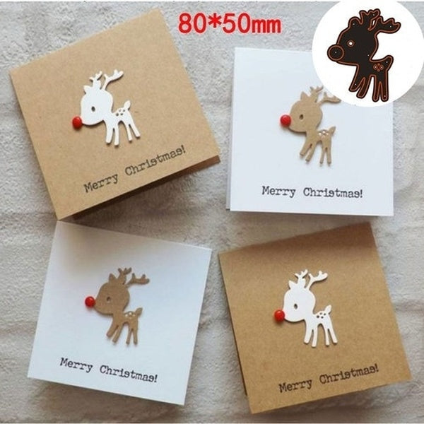 Deer Embossed Card Cutting Dies for DIY Scrapbooking Embossing Album Paper Cards Making Crafts 8*5cm
