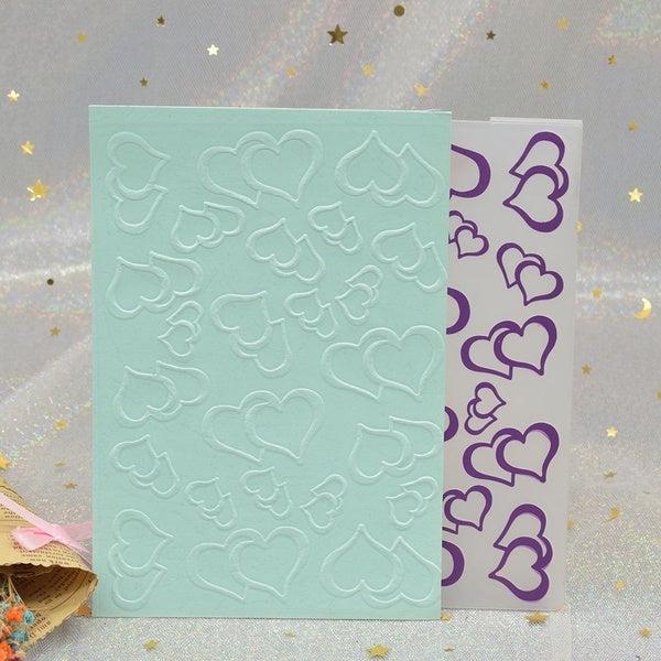 2021 coeur bricolage Scrapbook Bump dossier de gaufrage en plastique pour outil de carte d'album modèle en plastique gaufrage