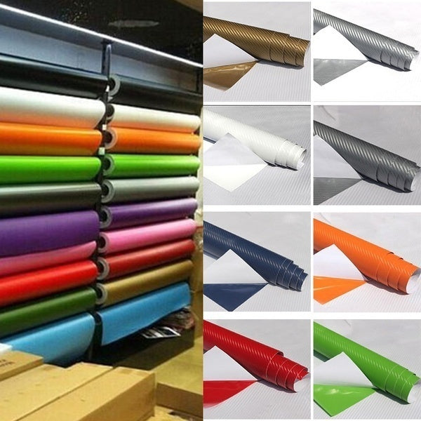 New 30*127cm-50*127cm 3D Carbon Fiber Decal Vinyl Film Wrap Roll Adhesive Car Sticker Sheet