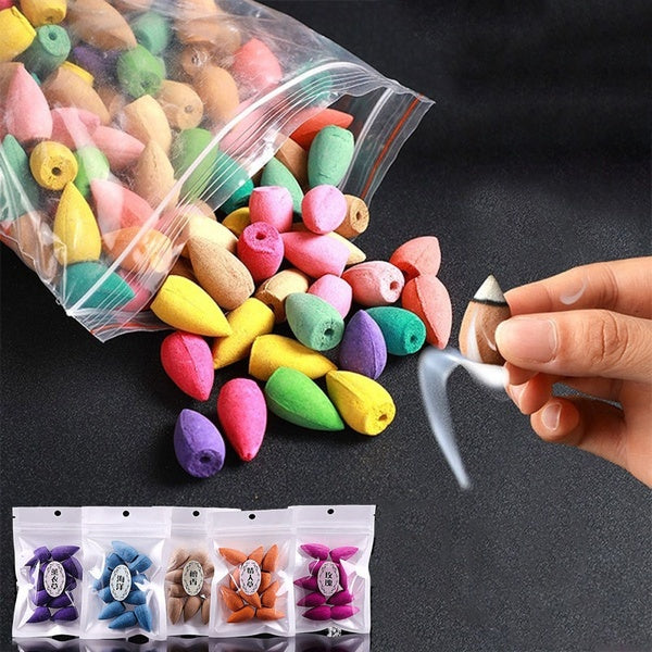 New 7 Style (2Pcs-10Pcs-45Pcs) Tower Incense Cones Reflux Home Perfume Backflux Fragrance Jasmine Rose Lavender Lemon Sea Green Tea Sweet Smell