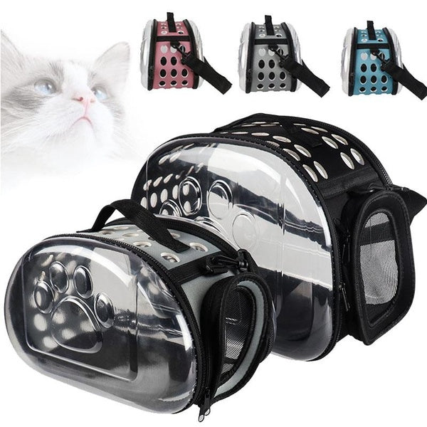 Transparent Pet Carrier Portable Cat Bubble Backpack Collapsible Soft-Sided Pet Carriers For Kitten Small Dog Travel Hiking Walking & Outdoor Use