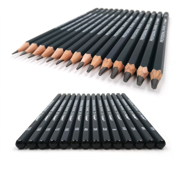 14Pcs-Set Drawing Pencil Set Wooden Professional Art Supplies Hard-Medium-Soft Sketch Charcoal Pencils