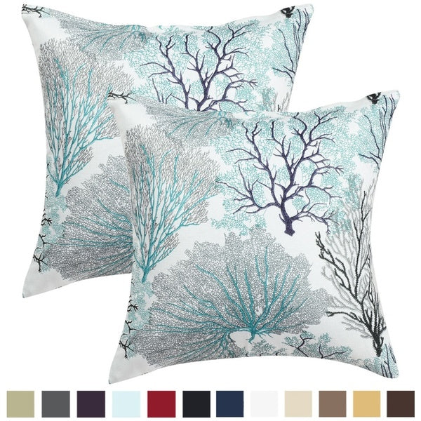 1-2pcs Cotton Linen Soft Decorative Throw Pillows Case Cushion Cover Vintage Romantic Fireworks Tree Printed