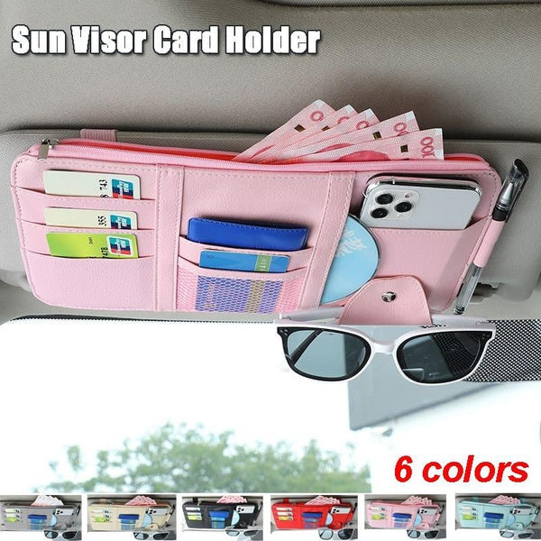 Multifunctional Car Sun Visor Organizer Multi-Pocket Auto Interior Accessories Car Document Storage Pouch Pen Holder