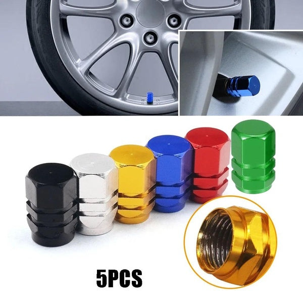 5Pcs Car Tire Valve Stem Caps Aluminum Alloy Car Valve Cap Car Wheel Tire Valve Rim Stem Covers