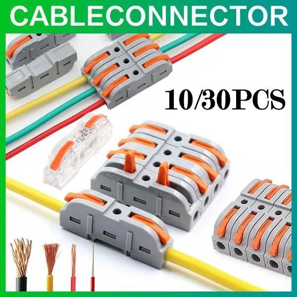Spring Lever Nut Electrical Quick Wire Connectors Reusable Fast Cable Terminal Blocks 10Pcs - 30Pcs