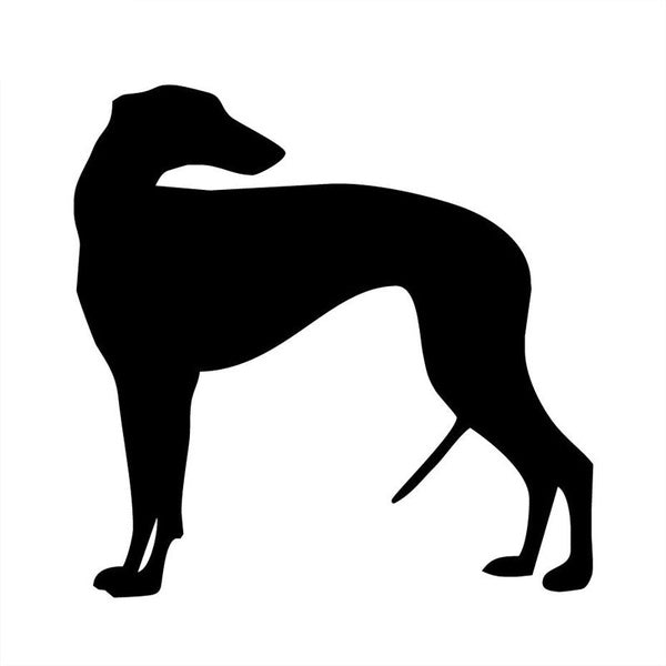 13*13CM Greyhound Dog Vinyl Decal Car Sticker Classic Cartoon Animal Car Accessories Black-Silver C6-1352