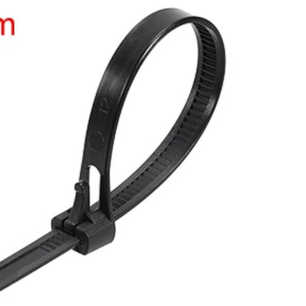 Reusable Cable Ties 200mmx7.2mm Adjustable Nylon Zip Ties Wraps Black 50pcs