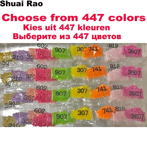 Wholesale DMC 447 Colors Full Round-square Drill Diamond Rhinestone,Diamond Painting sale Full Stone crystal Beads Accessory
