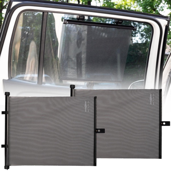 Yiyasu Store 2pcs-4pcs Universal Car Retractable Window Sunshade Sun Shade Visor Mesh UV Protector Block Side Window Curtain Roller Sunshade Car Acce