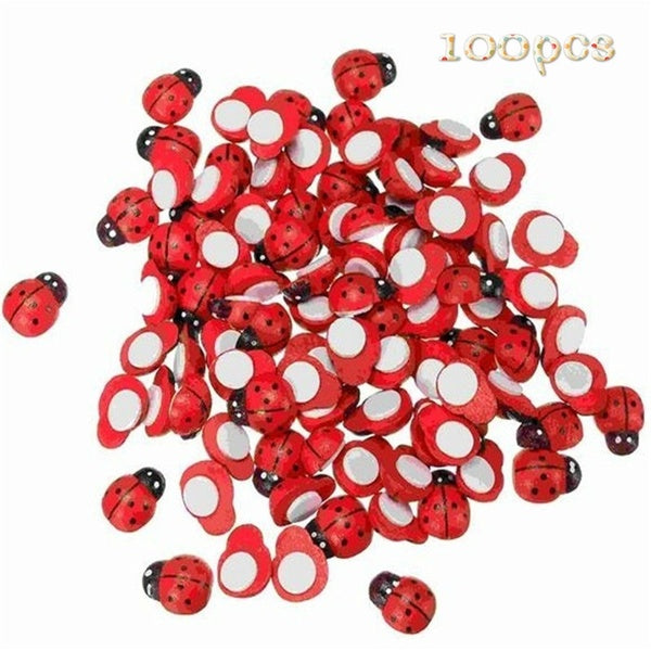 Coccinelle en bois coccinelle autocollant enfants enfants peint adhésif artisanat