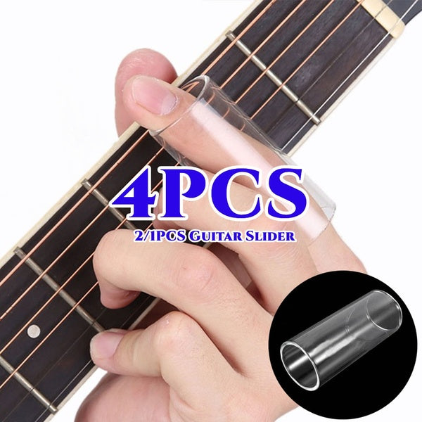 1-2-4 pièces guitare diapositive doigt jointure curseur chaîne curseurs verre Tube Guitarra accessoires
