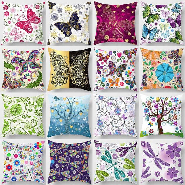 Colorful Butterfly Flower Pillow Home Decoration (45 * 45cm)