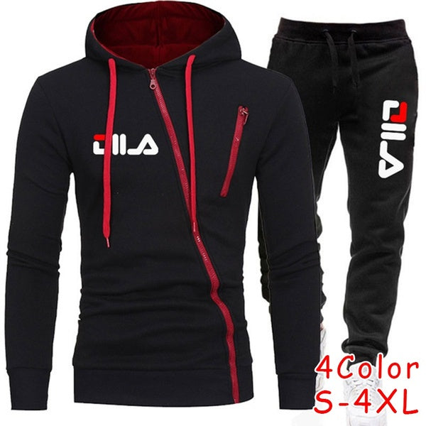 2021 New Men Zipper Hoodie Set Sportwear Suit Casual Male Jacket Sweatshirt + Pants 2 pcs Set Autumn Winter Tracksuit Suit