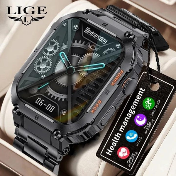LIGE IPS HD Screen 400Mah Big Battery Smart Watch Men and Women Bluetooth Call IP68 Waterproof Heart Rate Monitor 100+ Sports Fitness Tracker